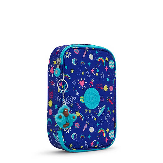 Plecaki Kipling 100 Pens Printed Case Niebieskie | PL 1181DF